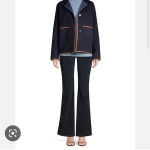 NWOT Lafayette 148 “Rayen” reversible wool/cashmere jacket with leather trim